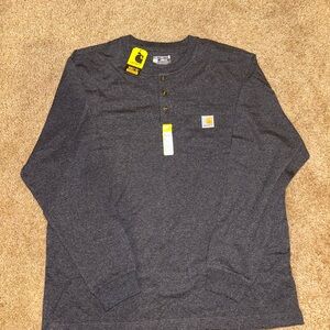 Brand new Charcoal grey button quarter button long sleeve Carhartt shirt